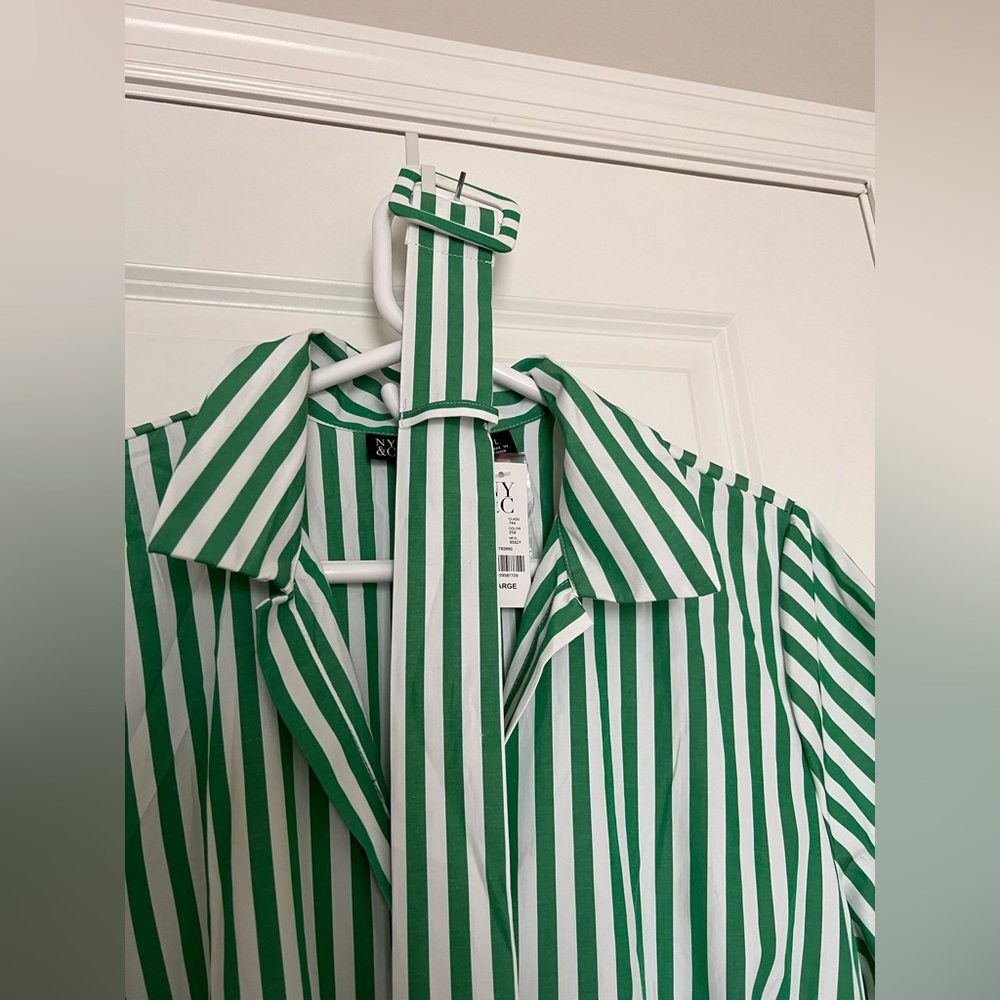 New York & Company Green Striped Maxi Dress - Picture 4 of 8